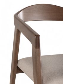 Set van 4 armstoelen ARMAND - Bruin beukenhout/Bei C-U14-6-SET4