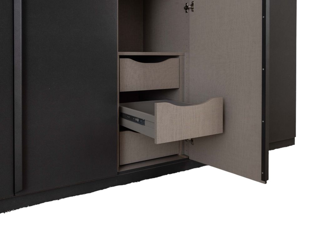 Draaideurkast 5 deurs QUADRA SPIN - Zwart C-RCH-69-KAST1-GRM