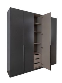 Draaideurkast 5 deurs QUADRA SPIN - Zwart C-RCH-69-KAST1-GRM