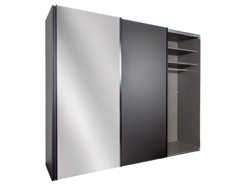 Zweefdeurkast met spiegel SAVENA - Zwart NLT-51-001-L1G79