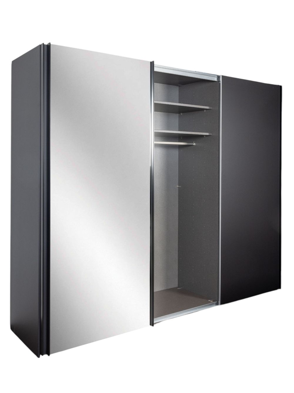 Zweefdeurkast met spiegel SAVENA - Zwart NLT-51-001-L1G79