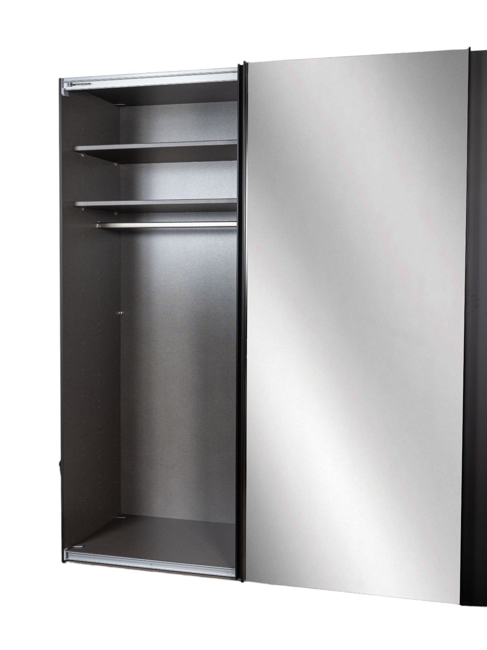 Zweefdeurkast met spiegel SAVENA - Zwart NLT-51-001-L1G79