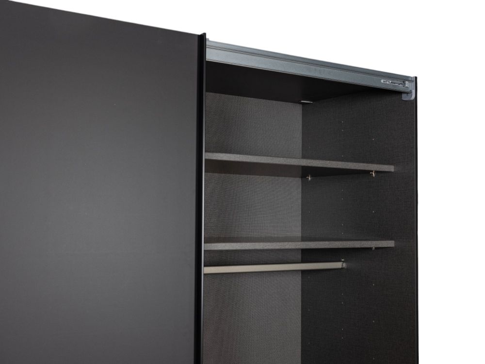 Zweefdeurkast met spiegel SAVENA - Zwart NLT-51-001-L1G79