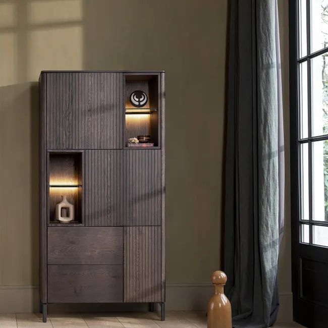 Bergkast TRENTON - Donker eikenfineer