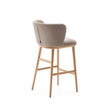 Barstoel CISELIA - Lichtbruin Chenille / Essenhout KAV C06060KY10