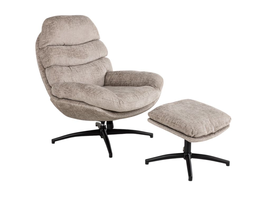 Fauteuil incl. poef SWIFT - Greige LEL-32-001-TZ