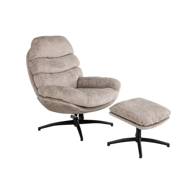 Fauteuil incl. poef SWIFT - Greige