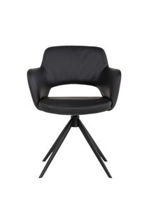 Draaibare armstoel JULIEN - Zwart leder MED-44-001-A804