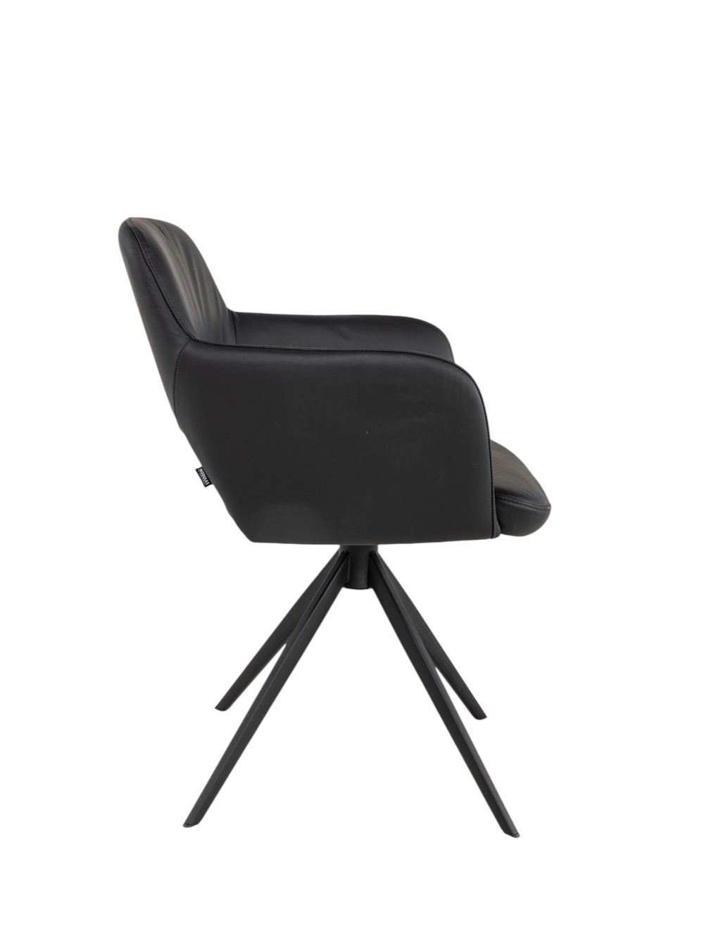 Draaibare armstoel JULIEN - Zwart leder MED-44-001-A804