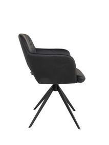 Draaibare armstoel JULIEN - Zwart leder MED-44-001-A804