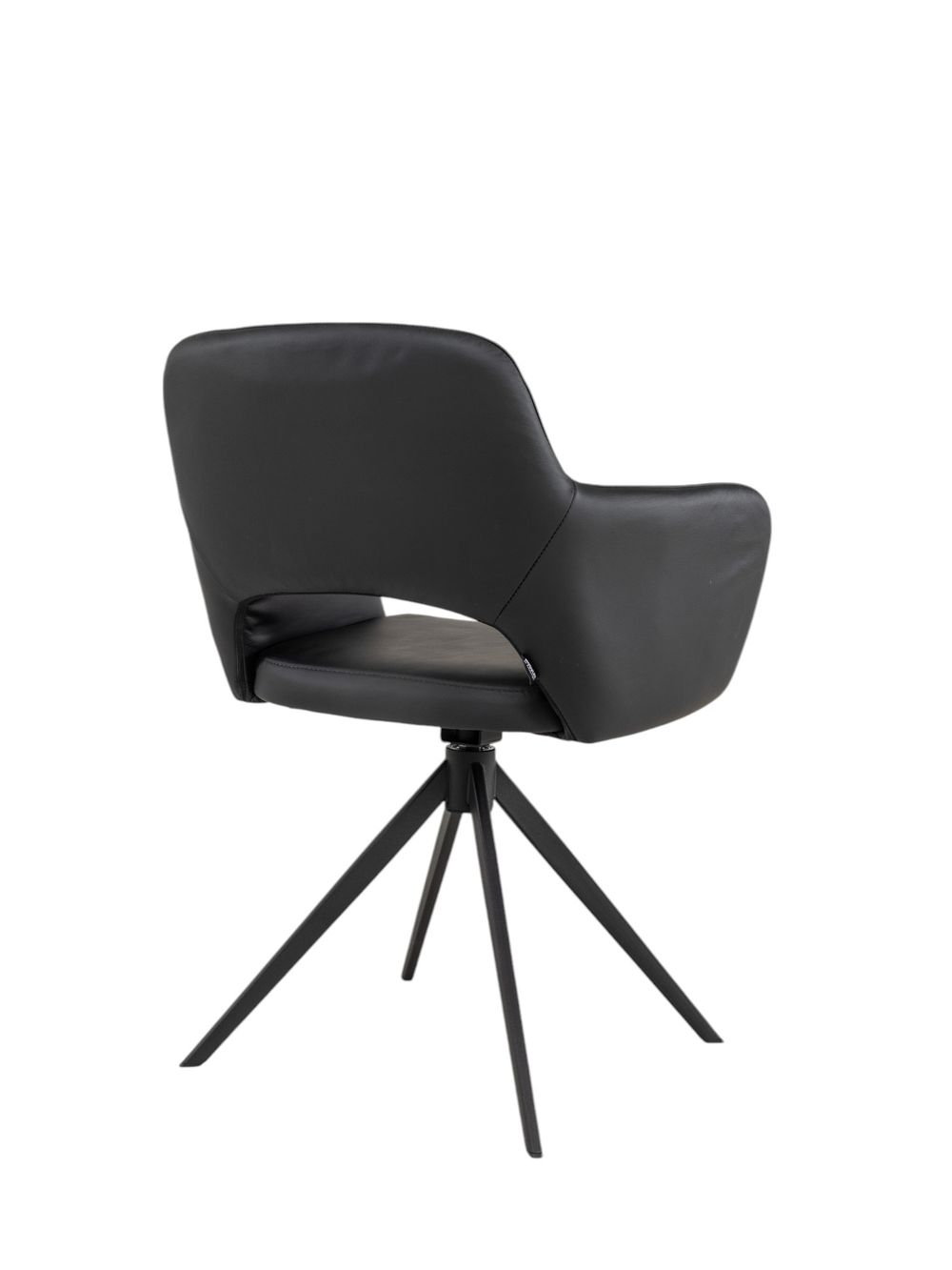 Draaibare armstoel JULIEN - Zwart leder MED-44-001-A804