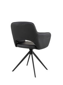 Draaibare armstoel JULIEN - Zwart leder MED-44-001-A804