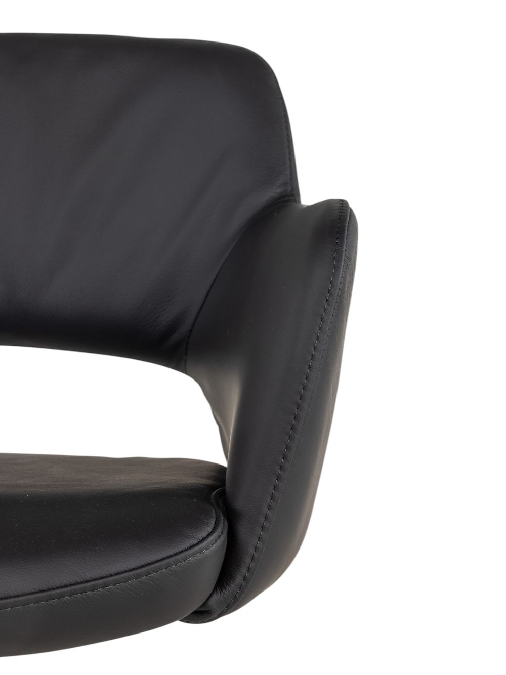 Draaibare armstoel JULIEN - Zwart leder MED-44-001-A804