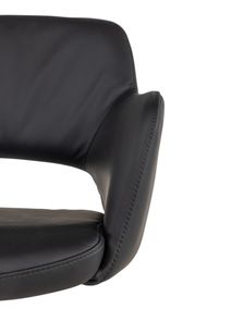 Draaibare armstoel JULIEN - Zwart leder MED-44-001-A804