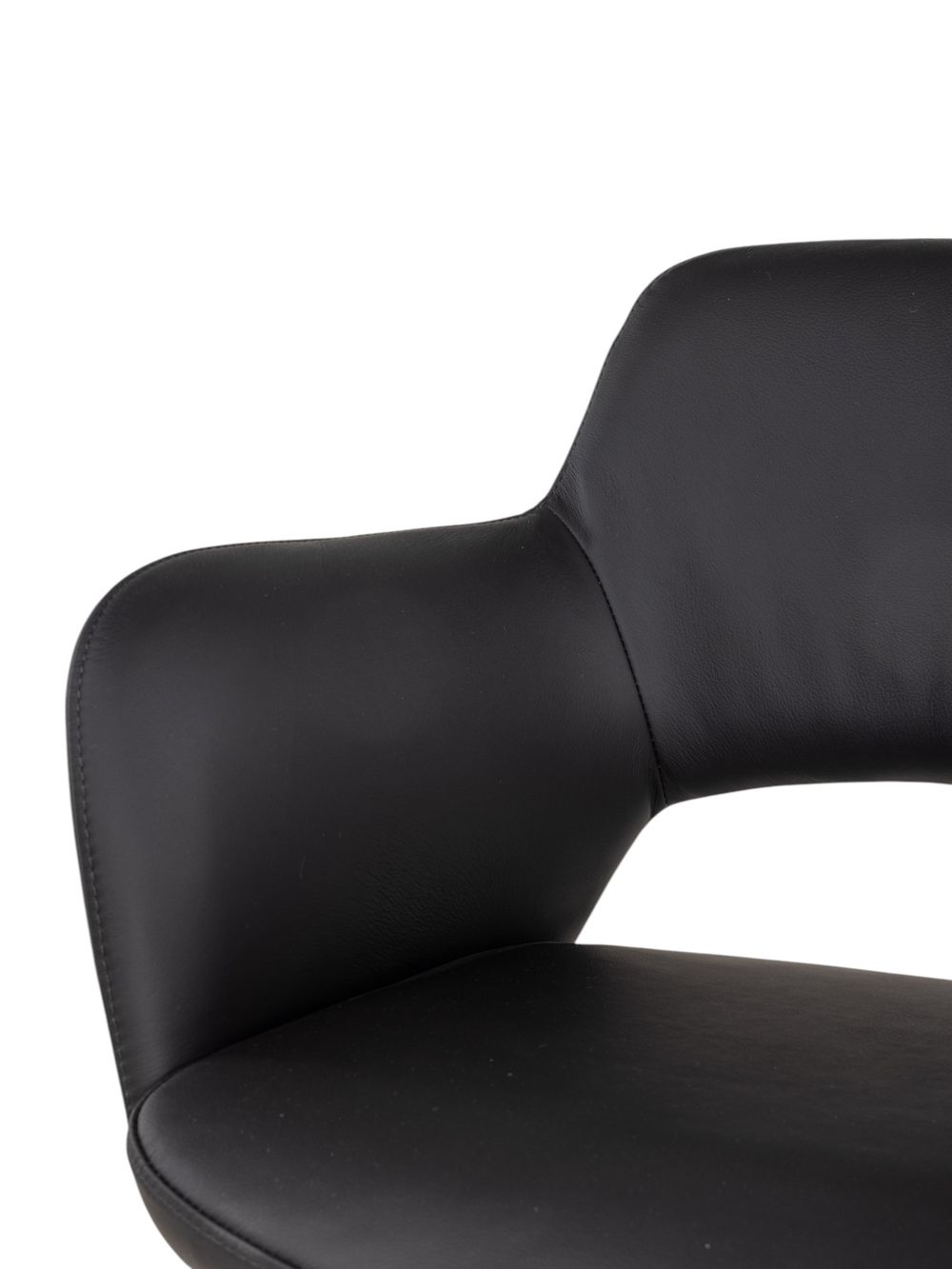 Draaibare armstoel JULIEN - Zwart leder MED-44-001-A804