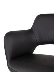Draaibare armstoel JULIEN - Zwart leder MED-44-001-A804