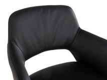 Draaibare armstoel JULIEN - Zwart leder MED-44-001-A804