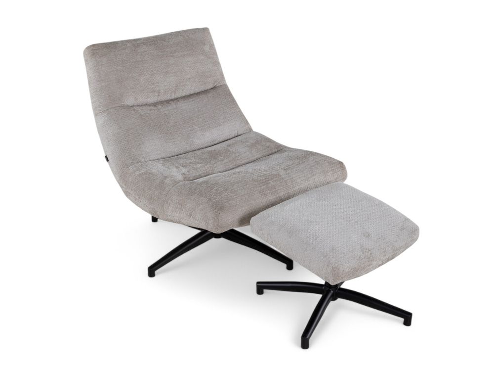 Fauteuil met poef FOXTON - Naturel MXF-293-000001