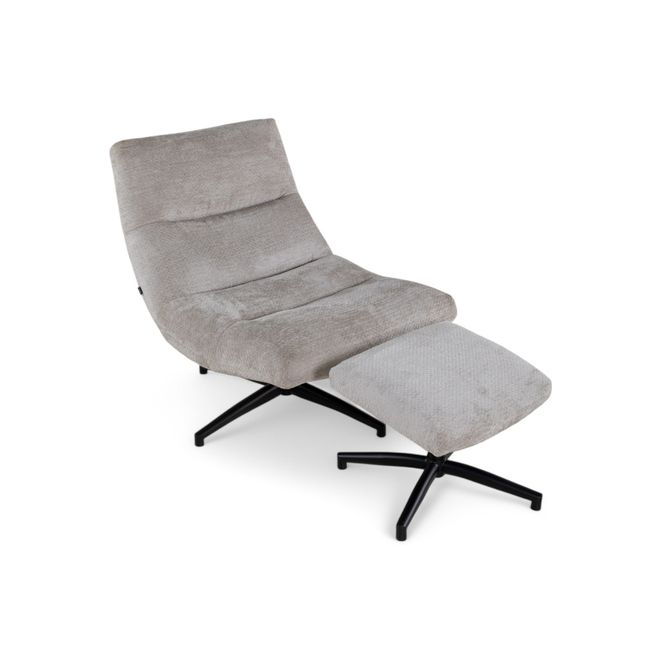 Fauteuil met poef FOXTON - Naturel