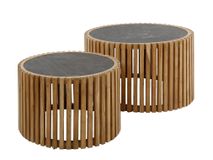 Set van 2 salontafels SLATE - Leisteen/Acaciahout ZLS 2786-83