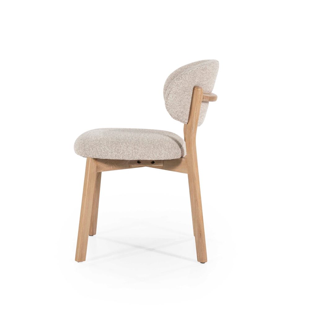 Eetkamerstoel MIKKY - Lichtgrijs/Eikenhout ELO 96175