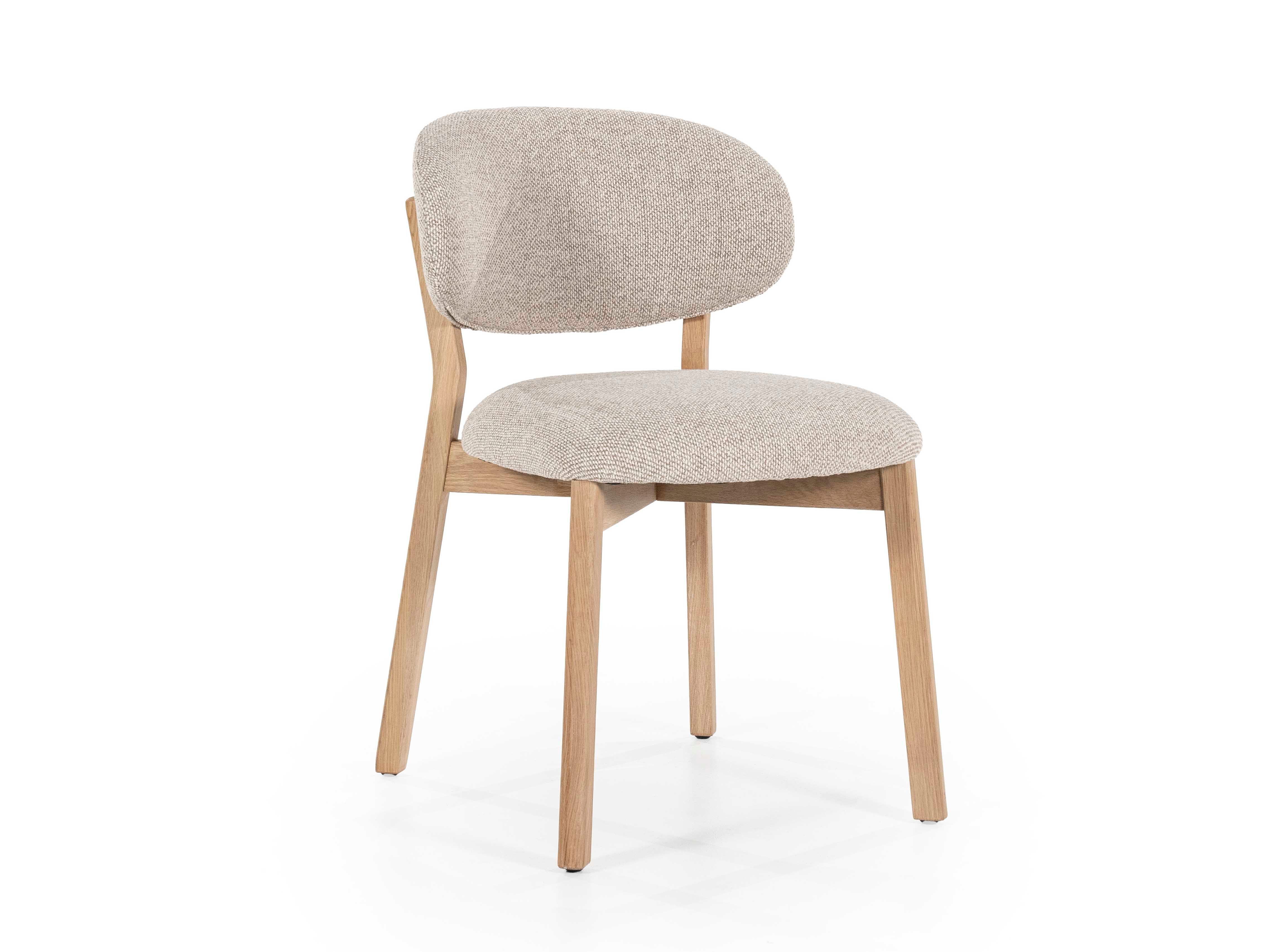 Eetkamerstoel MIKKY - Lichtgrijs/Eikenhout ELO 96175