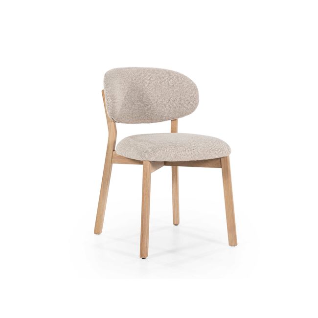 Eetkamerstoel MIKKY - Lichtgrijs/Eikenhout