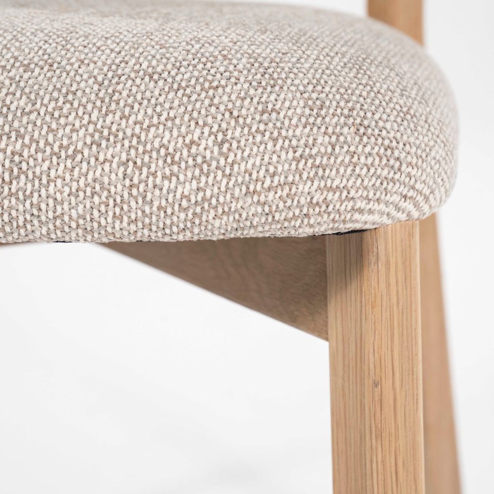 Eetkamerstoel MIKKY - Lichtgrijs/Eikenhout ELO 96175