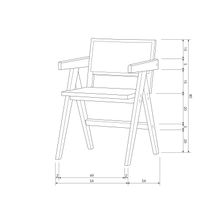 Armstoel GUNN - Rattan/Zwart DEE 373499-Z