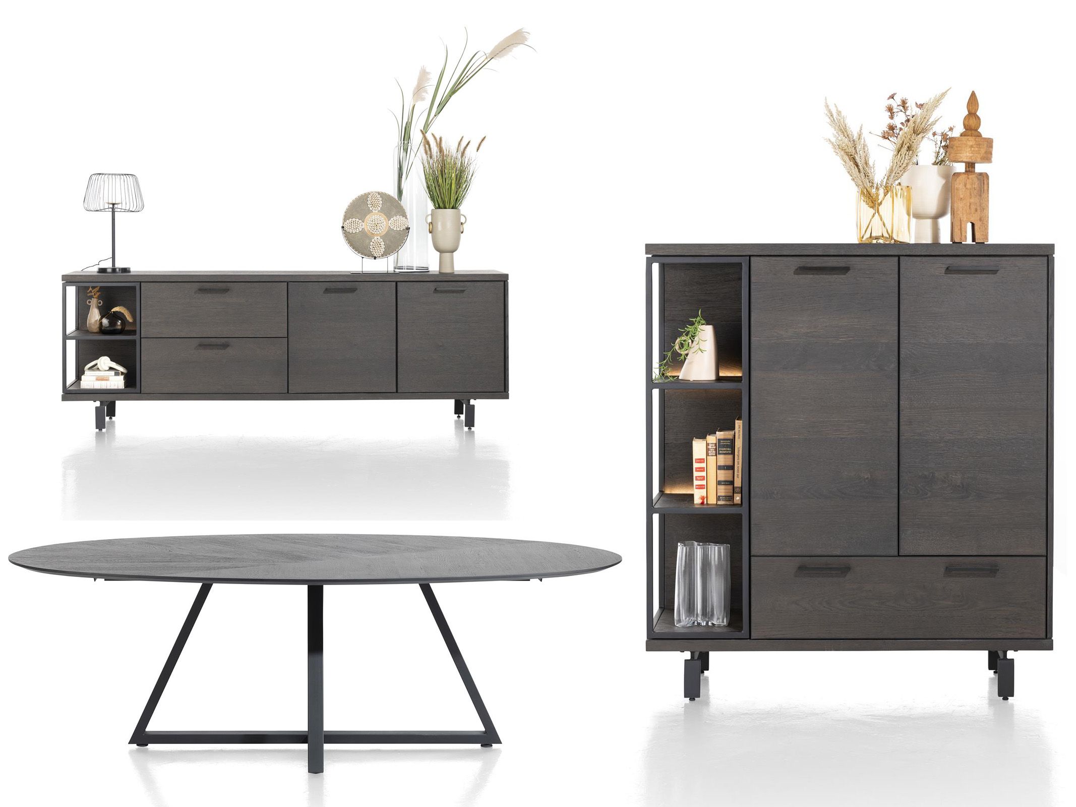 Eetkamerset RIDGEFIELD - Castle Antraciet