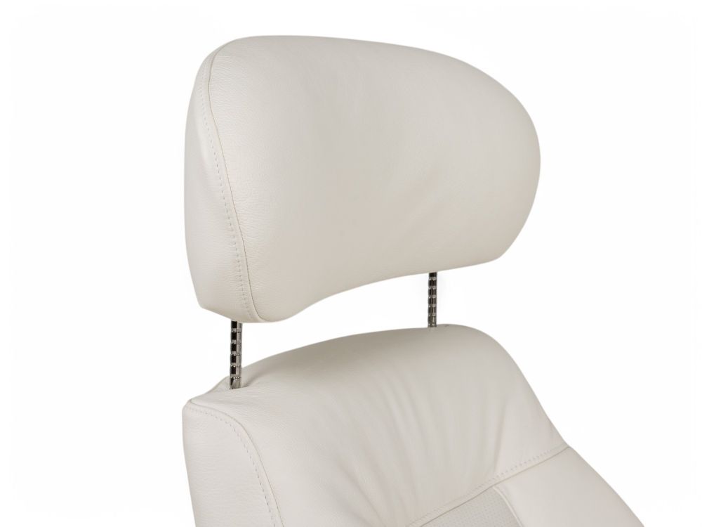 Relaxfauteuil ELEGANT - Leder beige / Walnoot THC-37-002-TZ1