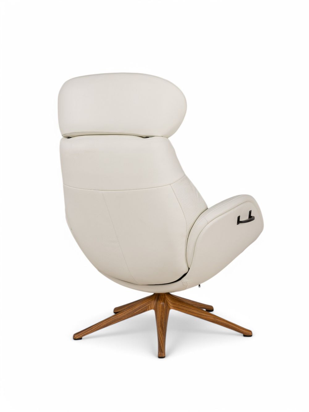 Relaxfauteuil ELEGANT - Leder beige / Walnoot THC-37-002-TZ1