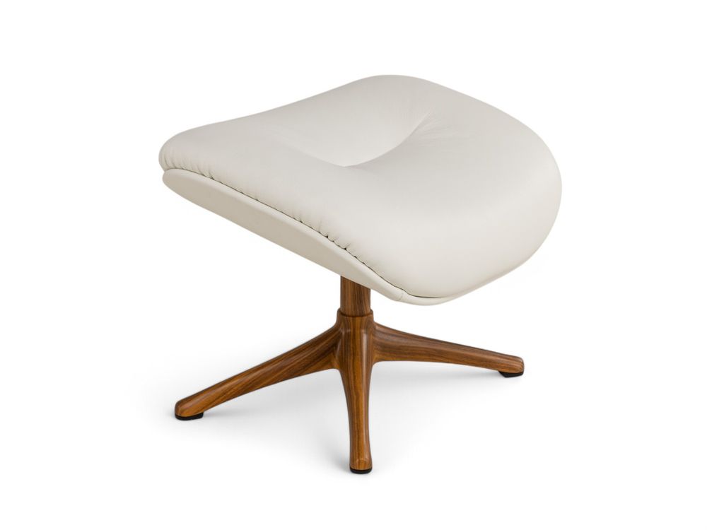 Relaxfauteuil ELEGANT - Leder beige / Walnoot THC-37-002-TZ1