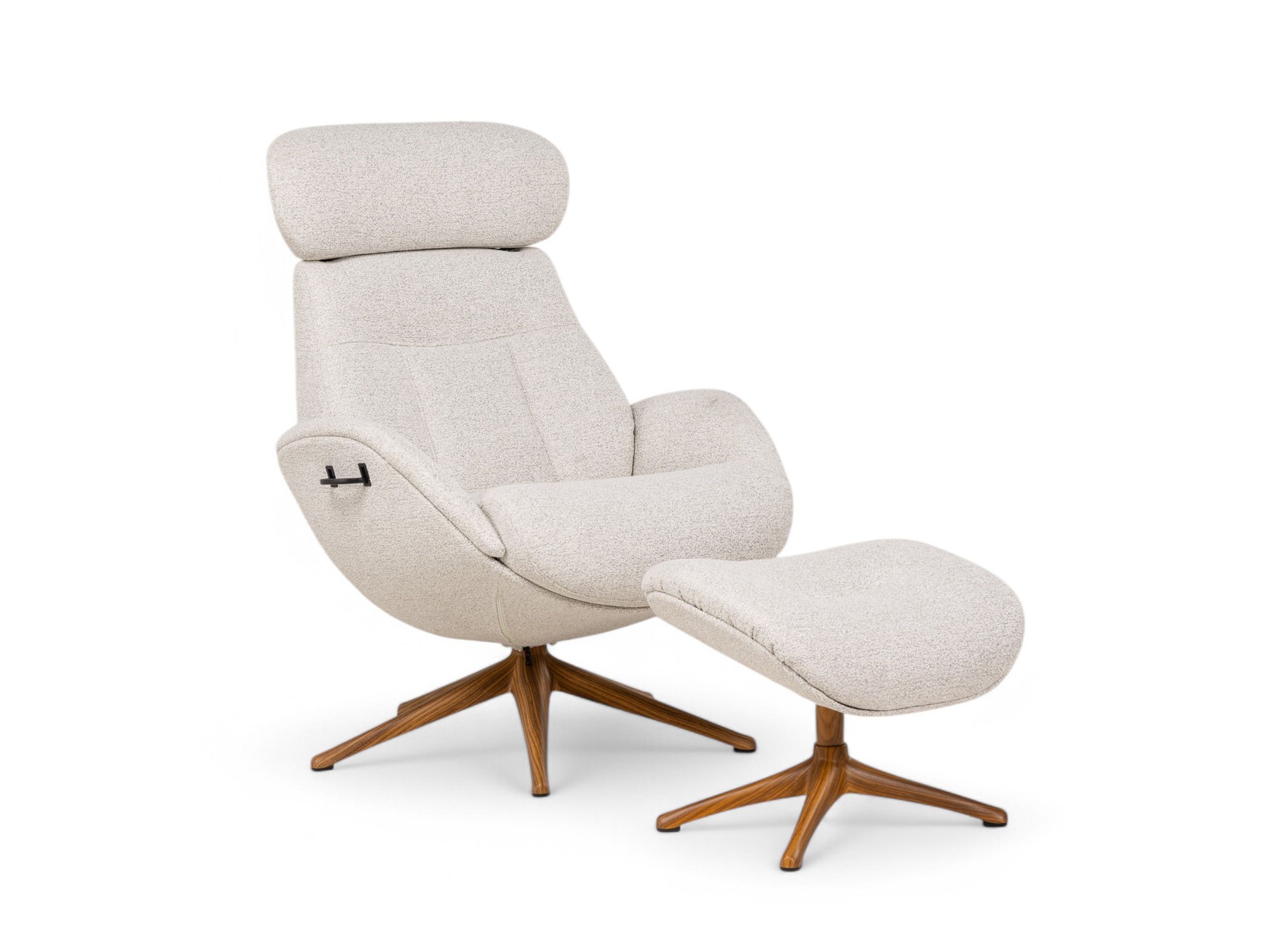Relaxfauteuil ELEGANT - Beige / Walnoot THC-37-001-TZ