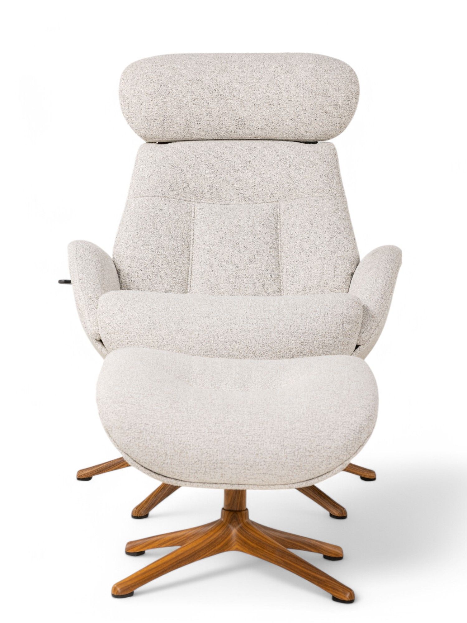 Relaxfauteuil ELEGANT - Beige / Walnoot