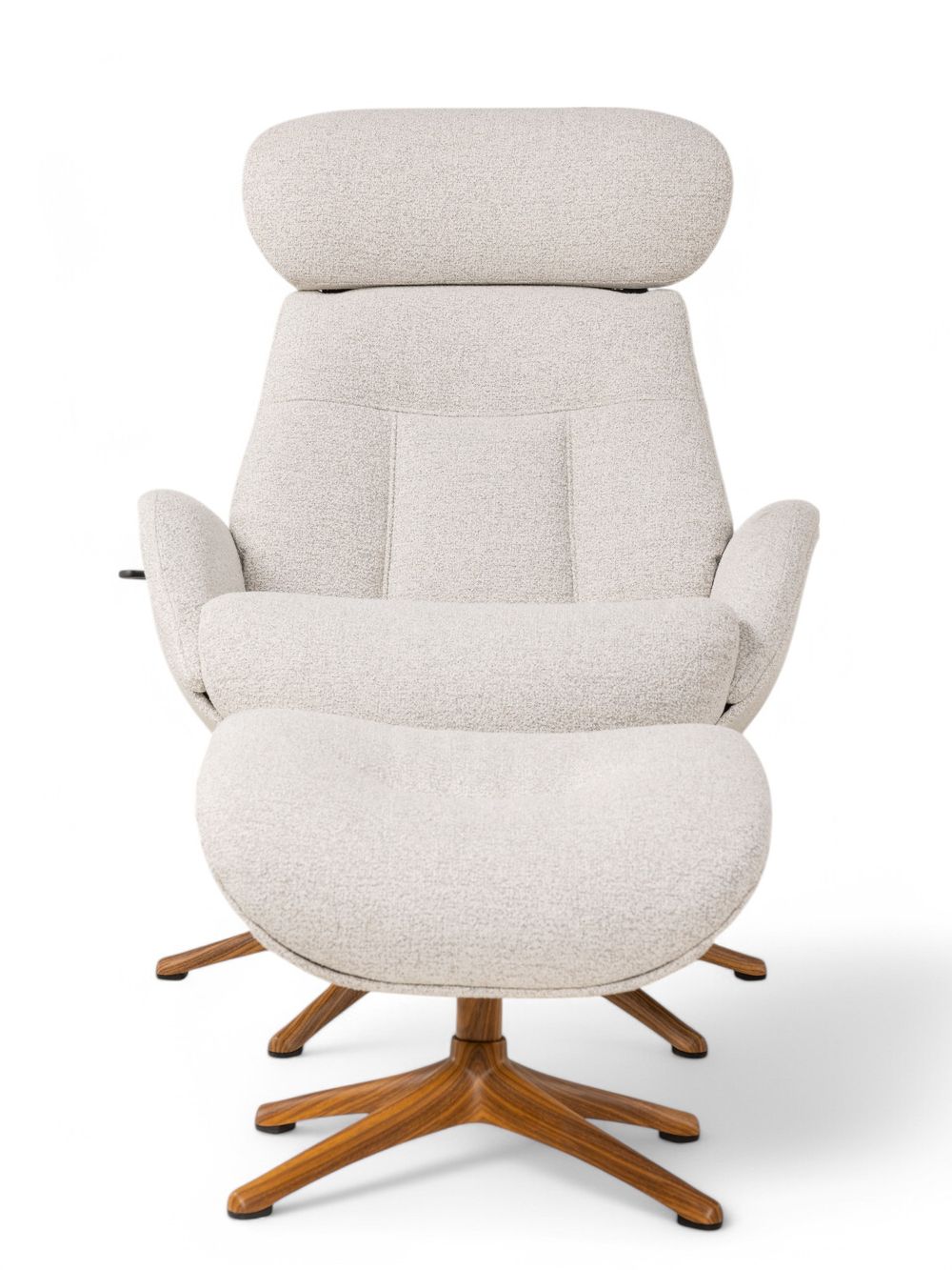 Relaxfauteuil ELEGANT - Beige / Walnoot THC-37-001-TZ