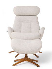 Relaxfauteuil ELEGANT - Beige / Walnoot THC-37-001-TZ
