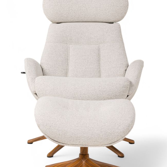 Relaxfauteuil ELEGANT - Beige / Walnoot