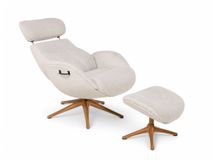 Relaxfauteuil ELEGANT - Beige / Walnoot THC-37-001-TZ