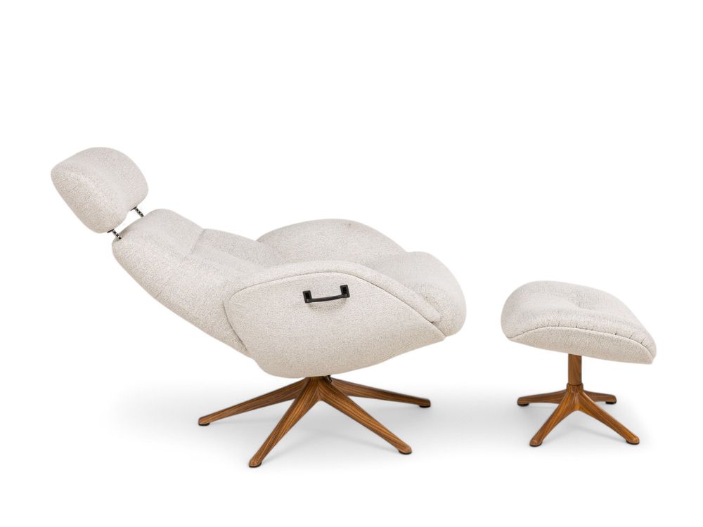 Relaxfauteuil ELEGANT - Beige / Walnoot THC-37-001-TZ