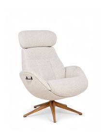 Relaxfauteuil ELEGANT - Beige / Walnoot THC-37-001-TZ
