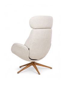 Relaxfauteuil ELEGANT - Beige / Walnoot THC-37-001-TZ