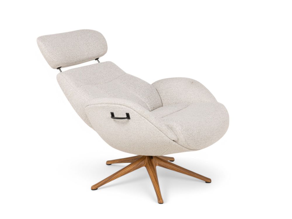 Relaxfauteuil ELEGANT - Beige / Walnoot THC-37-001-TZ