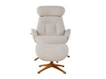 Relaxfauteuil ELEGANT - Beige / Walnoot THC-37-001-TZ