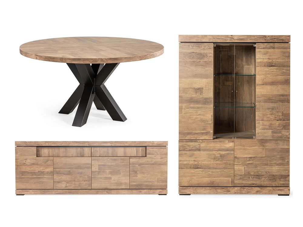 Eetkamerset ETNA - Old Teak C-EVA-4-TZ