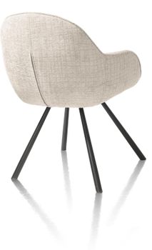 Set van 6 armstoelen CLINT - Olijf / Crème C-HEH-320-TZ