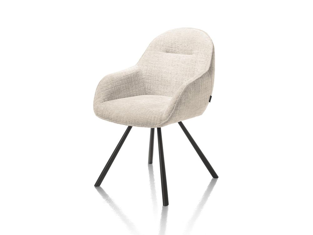 Set van 6 armstoelen CLINT - Olijf / Crème C-HEH-320-TZ