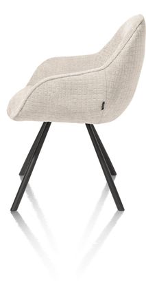 Set van 6 armstoelen CLINT - Olijf / Crème C-HEH-320-TZ