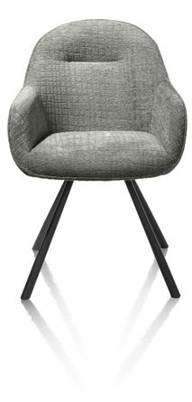 Set van 6 armstoelen CLINT - Olijf / Crème C-HEH-320-TZ