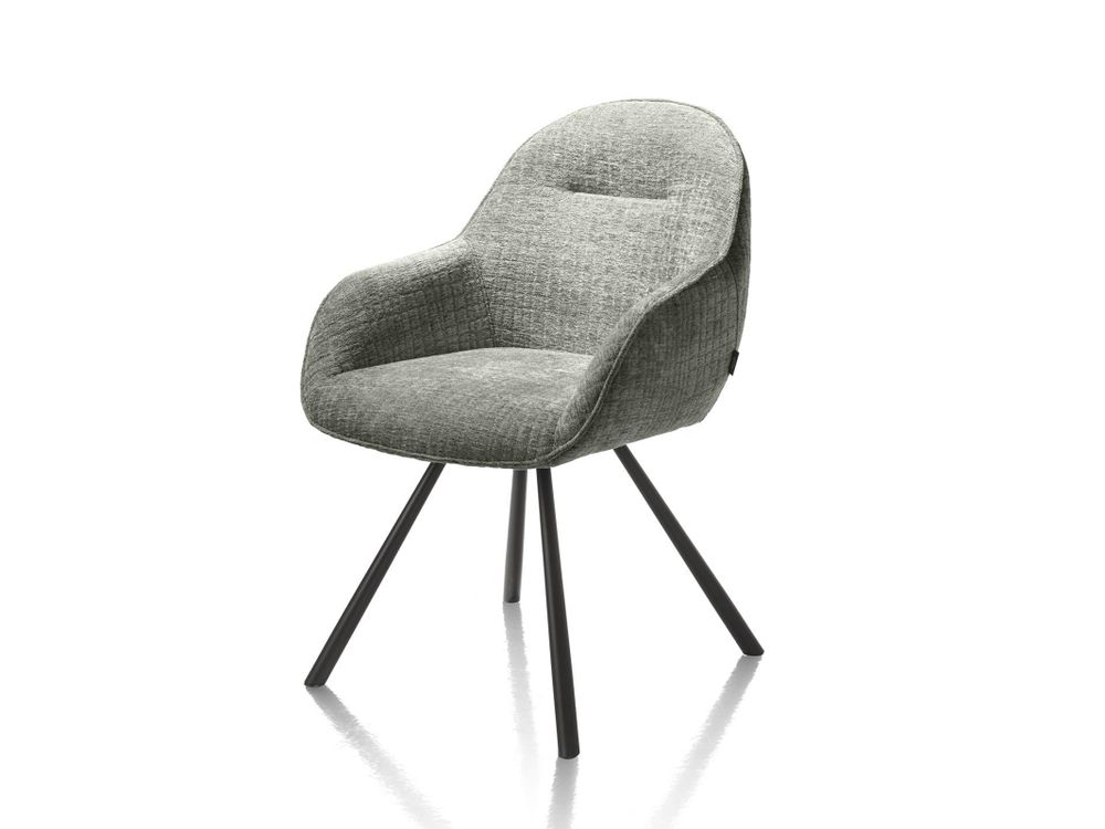 Set van 6 armstoelen CLINT - Olijf / Crème C-HEH-320-TZ